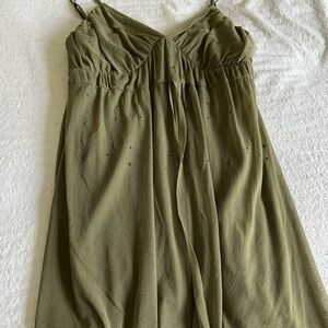 Express Green Spaghetti Strap Sundress